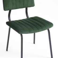 Charlecote Set Of 2 Fluted Dining Chairs (Dark Green Velvet) 22 Charlecote Set Of 2 Fluted Dining Chairs (Dark Green Velvet) -Best Furniture Shop DCH 2118 DARKGREEN VEL 2P detail2