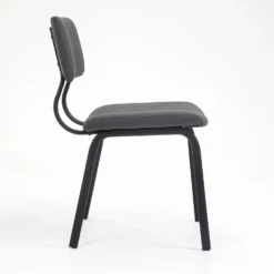 Charlecote Set Of 2 Fluted Dining Chairs (Dark Grey PU) -Best Furniture Shop DCH 2118 DARKGREY PU 2P 4