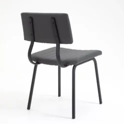 Charlecote Set Of 2 Fluted Dining Chairs (Dark Grey PU) -Best Furniture Shop DCH 2118 DARKGREY PU 2P 6