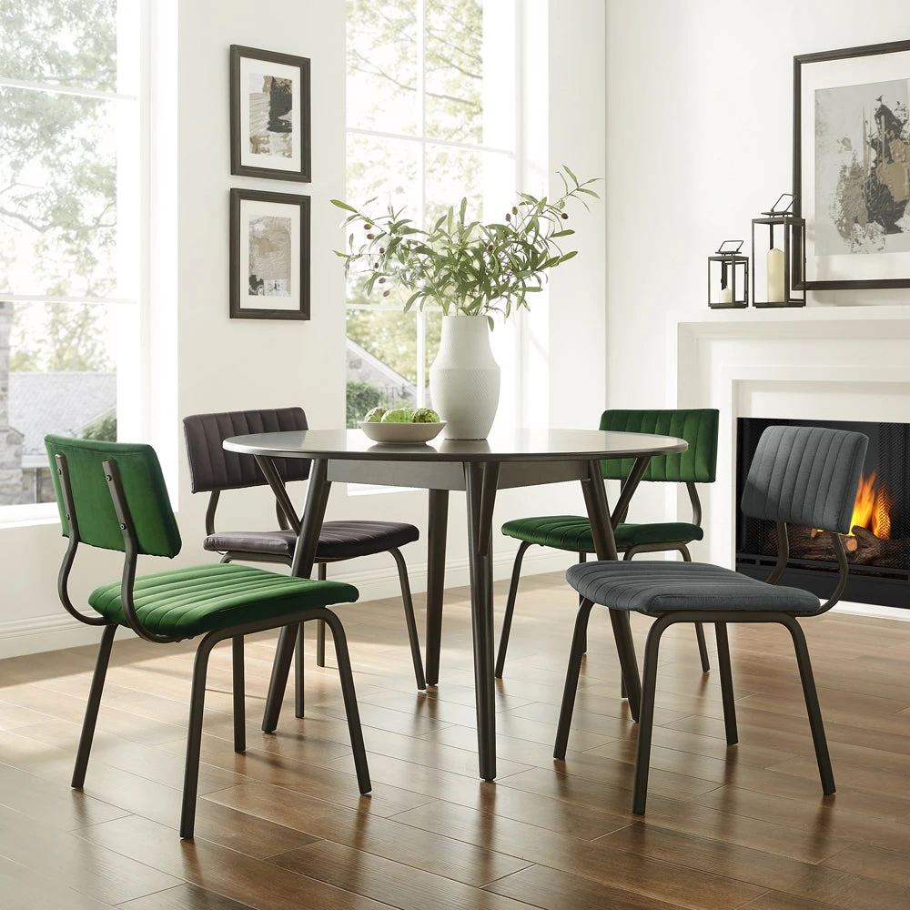 Charlecote Set Of 2 Fluted Dining Chairs (Dark Green Velvet) 4 Charlecote Set Of 2 Fluted Dining Chairs (Dark Green Velvet) - Image 4