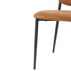 Kelmarsh Set Of 2 Cognac Colour Vegan Leather Upholstered Dining Chairs 18 Kelmarsh Set Of 2 Cognac Colour Vegan Leather Upholstered Dining Chairs -Best Furniture Shop DCH 2128 COGNAC KJB 2P detail2