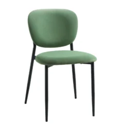 Kelmarsh Set Of 2 Grass Green Velvet Upholstered Dining Chairs -Best Furniture Shop DCH 2128 GRASS VEL 2P WB2