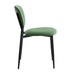 Kelmarsh Set Of 2 Grass Green Velvet Upholstered Dining Chairs -Best Furniture Shop DCH 2128 GRASS VEL 2P WB3