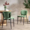 Kelmarsh Set Of 2 Grass Green Velvet Upholstered Dining Chairs
