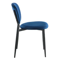 Kelmarsh Set Of 2 Navy Blue Velvet Upholstered Dining Chairs 17 Kelmarsh Set Of 2 Navy Blue Velvet Upholstered Dining Chairs -Best Furniture Shop DCH 2128 NAVY VEL 2P WB4