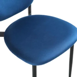 Kelmarsh Set Of 2 Navy Blue Velvet Upholstered Dining Chairs 20 Kelmarsh Set Of 2 Navy Blue Velvet Upholstered Dining Chairs -Best Furniture Shop DCH 2128 NAVY VEL 2P detail2