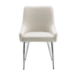 Garnet Set Of 2 Champagne Velvet Upholstered Dining Chairs With Back Handle -Best Furniture Shop DCH 2141 CHAMP VEL 2P WB3