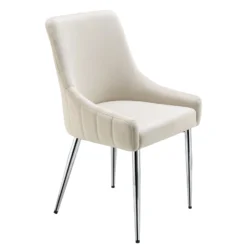 Garnet Set Of 2 Champagne Velvet Upholstered Dining Chairs With Back Handle -Best Furniture Shop DCH 2141 CHAMP VEL 2P WB4