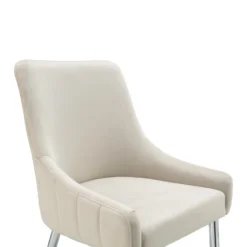 Garnet Set Of 2 Champagne Velvet Upholstered Dining Chairs With Back Handle -Best Furniture Shop DCH 2141 CHAMP VEL 2P detail1
