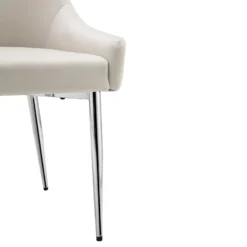 Garnet Set Of 2 Champagne Velvet Upholstered Dining Chairs With Back Handle -Best Furniture Shop DCH 2141 CHAMP VEL 2P detail5