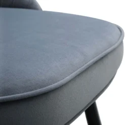 Miyae Set Of 2 Pleated Light Grey Velvet Upholstered Dining Chairs -Best Furniture Shop DCH 2144 LIGHTGREY VEL 2P detail4