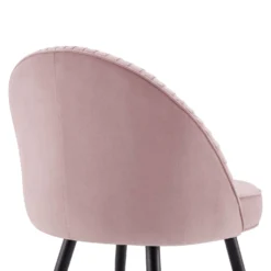 Miyae Set Of 2 Pleated Pale Pink Velvet Upholstered Dining Chairs 21 Miyae Set Of 2 Pleated Pale Pink Velvet Upholstered Dining Chairs -Best Furniture Shop DCH 2144 PINK VEL 2P detail2