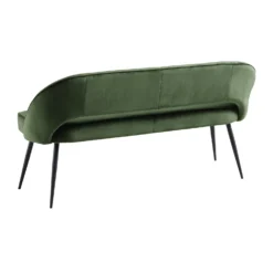Oakley Dark Green Velvet Upholstered 3 Seater Dining Bench With Contrast Piping -Best Furniture Shop DCH 2147 DARKGREEN VEL WB5