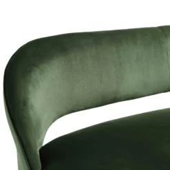 Oakley Dark Green Velvet Upholstered 3 Seater Dining Bench With Contrast Piping -Best Furniture Shop DCH 2147 DARKGREEN VEL detail1
