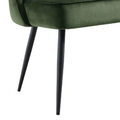 Oakley Dark Green Velvet Upholstered 3 Seater Dining Bench With Contrast Piping -Best Furniture Shop DCH 2147 DARKGREEN VEL detail3