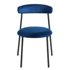 Donna Set Of 2 Navy Blue Velvet Dining Chairs 13 Donna Set Of 2 Navy Blue Velvet Dining Chairs -Best Furniture Shop DCH 2149 NAVY VEL 2P WB2