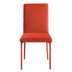 Fernie Set Of 2 Ochre Burnt Orange Velvet Dining Chairs With Upholstered Legs 13 Fernie Set Of 2 Ochre Burnt Orange Velvet Dining Chairs With Upholstered Legs -Best Furniture Shop DCH 2151 OCHRE VEL 2P WB2