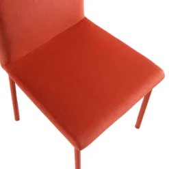 Fernie Set Of 2 Ochre Burnt Orange Velvet Dining Chairs With Upholstered Legs 19 Fernie Set Of 2 Ochre Burnt Orange Velvet Dining Chairs With Upholstered Legs -Best Furniture Shop DCH 2151 OCHRE VEL 2P detail2