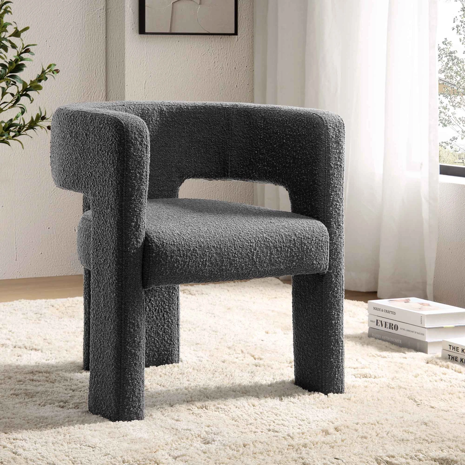Greenwich Charcoal Boucle Dining Chair 1 Greenwich Charcoal Boucle Dining Chair