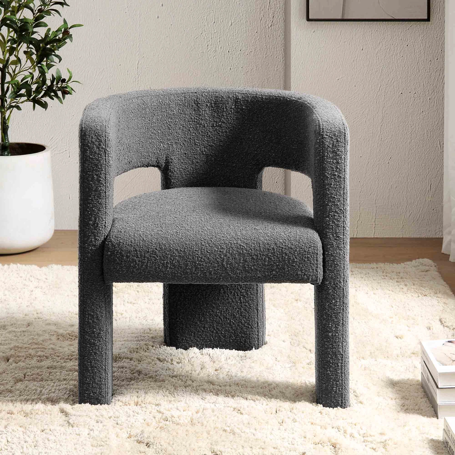 Greenwich Charcoal Boucle Dining Chair 2 Greenwich Charcoal Boucle Dining Chair - Image 2