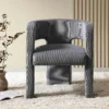 Greenwich Grey Corduroy Dining Chair