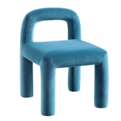 Libby Air Force Blue Velvet Dining Chair -Best Furniture Shop DCH 2160 PETROL VEL WB2
