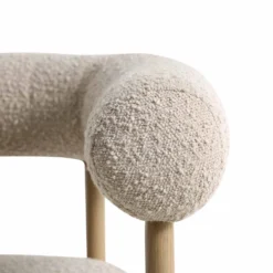 Fulbourn Taupe Boucle Dining Chair With Natural Wood Effect Legs -Best Furniture Shop DCH 2162 TAUPE BOUCLE NAT detail3
