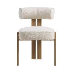 Ophelia Ecru Boucle Dining Chair 15 Ophelia Ecru Boucle Dining Chair -Best Furniture Shop DCH 2187 ECRU BOU WB1