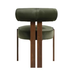 Ophelia Moss Green Velvet Dining Chair -Best Furniture Shop DCH 2187 MOSS VEL WALN WB5