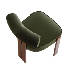 Ophelia Moss Green Velvet Dining Chair -Best Furniture Shop DCH 2187 MOSS VEL WALN WB7