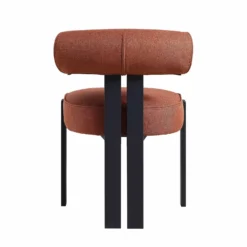 Ophelia Terracotta Fabric Dining Chair -Best Furniture Shop DCH 2187 TERRA FAB BLACK WB4