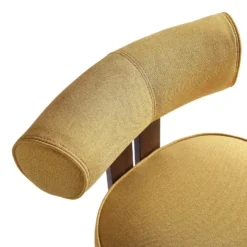 Ophelia Honey Gold Fabric Dining Chair 26 Ophelia Honey Gold Fabric Dining Chair -Best Furniture Shop DCH 2187 YELLOW FAB WALN detail1