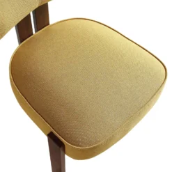 Ophelia Honey Gold Fabric Dining Chair 27 Ophelia Honey Gold Fabric Dining Chair -Best Furniture Shop DCH 2187 YELLOW FAB WALN detail2