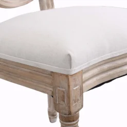 Lainston Set Of 2 Classic Limewashed Wooden Dining Chairs, Beige -Best Furniture Shop DCH 88 BEIGE 2P detail2