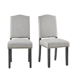 Draycott Set Of 2 Grey Fabric Dining Chairs -Best Furniture Shop DCH LW8113 GREYFAB 2P whitebackground
