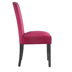 Maidwell Set Of 2 Crimson Red Velvet Dining Chairs -Best Furniture Shop DCH LW8116 REDVEL 2P 3
