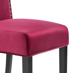 Maidwell Set Of 2 Crimson Red Velvet Dining Chairs -Best Furniture Shop DCH LW8116 REDVEL 2P detail2
