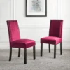 Maidwell Set Of 2 Crimson Red Velvet Dining Chairs