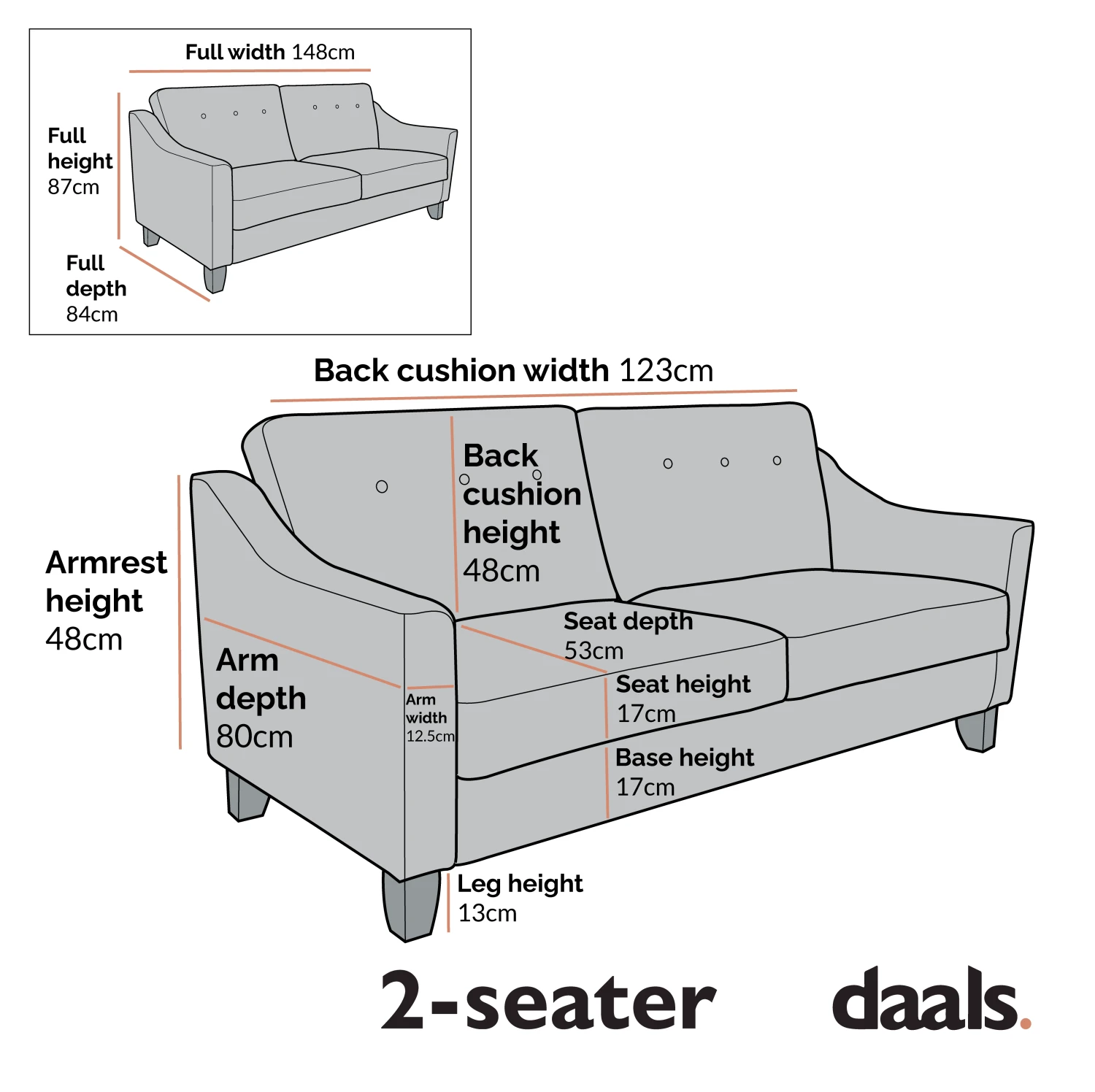 Harper 2-Seater Slope Arm Grey Woven Fabric Sofa 6 Harper 2-Seater Slope Arm Grey Woven Fabric Sofa - Image 6