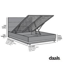 Buxton End Opening Ottoman Storage Bed Frame With Multi-colour LED Light Strip (Light Grey Velvet) -Best Furniture Shop Dimensional Drawings JAN 2023 JAH 04 2 8e232c75 4df0 4f85 99ec 3272e3b00b1b