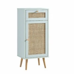Frances Woven Rattan 1-Door Bathroom Cabinet, Mint 18 Frances Woven Rattan 1-Door Bathroom Cabinet, Mint -Best Furniture Shop FT BAC 01 SAGE WB2
