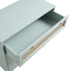 Anya Woven Rattan Chest Of 3 Drawer In Mint Colour -Best Furniture Shop FT COD 001 SAGE detail3