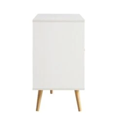 Frances Woven Rattan 3-Door Sideboard, White -Best Furniture Shop FT SB 001 WHITE WB5