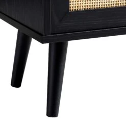 Frances Woven Rattan Tallboy Bathroom Unit, Black -Best Furniture Shop FT TALLB 01 BLACK detail3