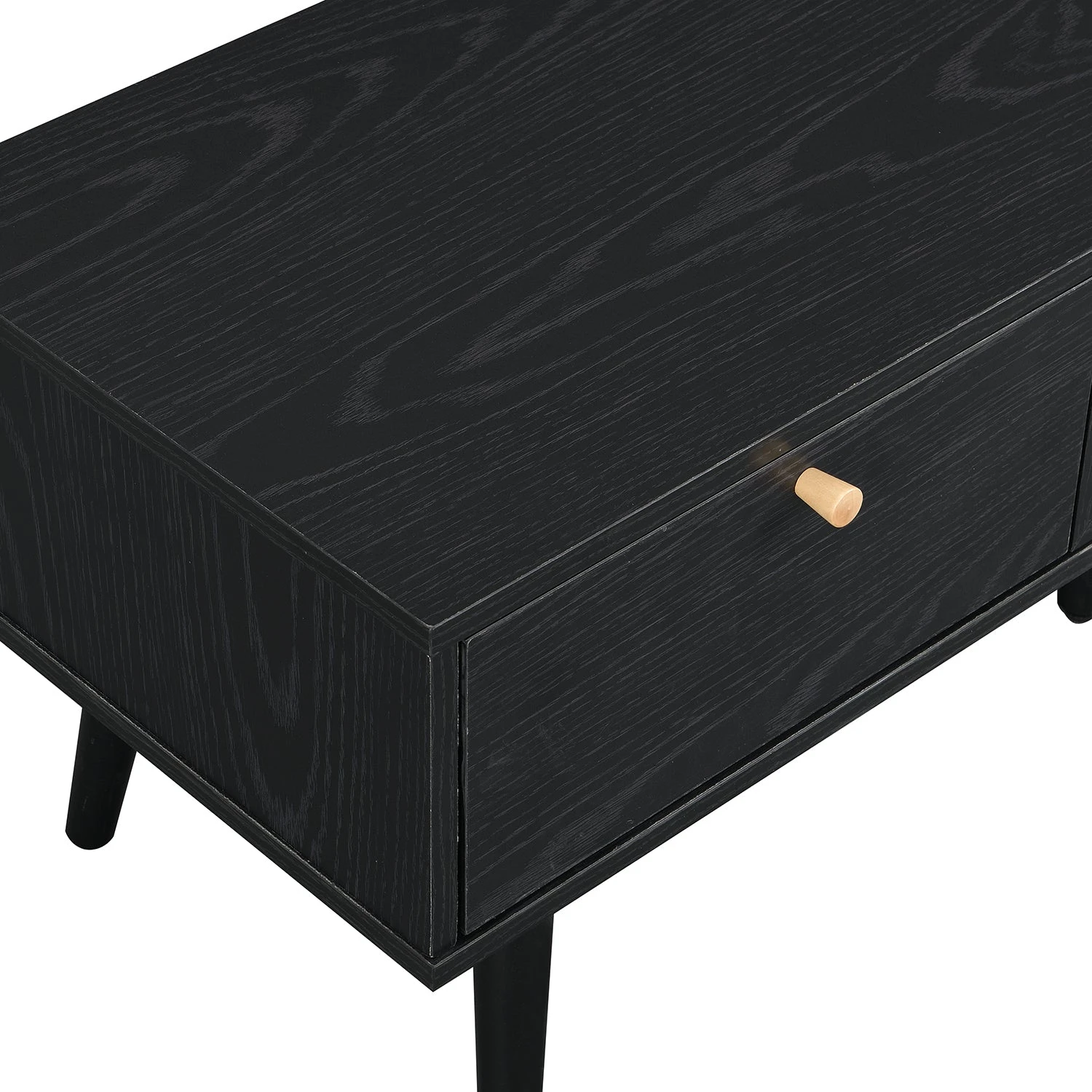 Anya Woven Rattan 3-Drawer TV Unit In Black 8 Anya Woven Rattan 3-Drawer TV Unit In Black - Image 8