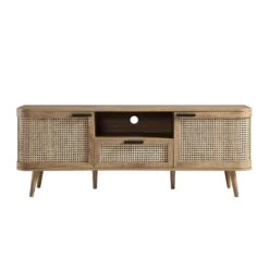 Izzy Curved Rattan 150cm TV Unit, Natural -Best Furniture Shop FT TV 03 NAT WB1