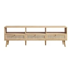 Frances Woven Rattan 160cm 3-Drawer TV Unit, Natural 17 Frances Woven Rattan 160cm 3-Drawer TV Unit, Natural -Best Furniture Shop FT TV 05 NAT WB1