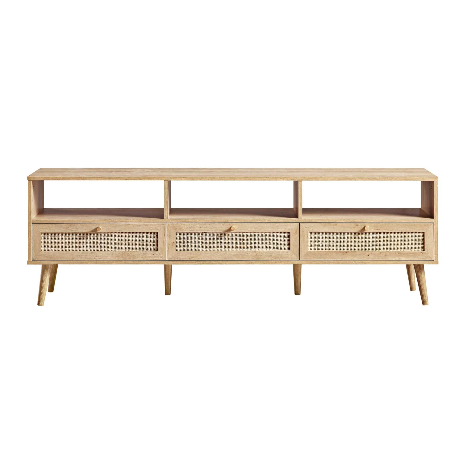 Frances Woven Rattan 160cm 3-Drawer TV Unit, Natural 4 Frances Woven Rattan 160cm 3-Drawer TV Unit, Natural - Image 4