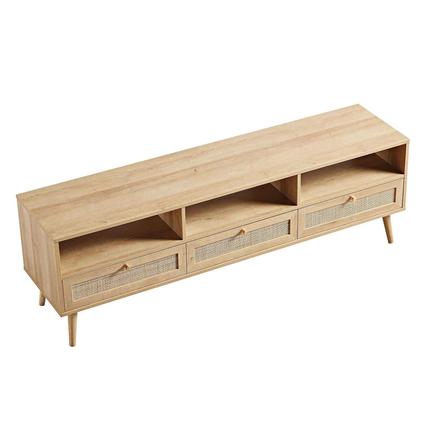 Frances Woven Rattan 160cm 3-Drawer TV Unit, Natural 8 Frances Woven Rattan 160cm 3-Drawer TV Unit, Natural - Image 8