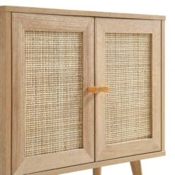 Frances Woven Rattan 2-Door Bathroom Undersink Unit, Natural -Best Furniture Shop FT UDS 01 NAT detail1